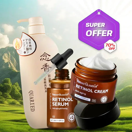 باقة سيروم و كريم الريتينول مع شامبو ساكورا