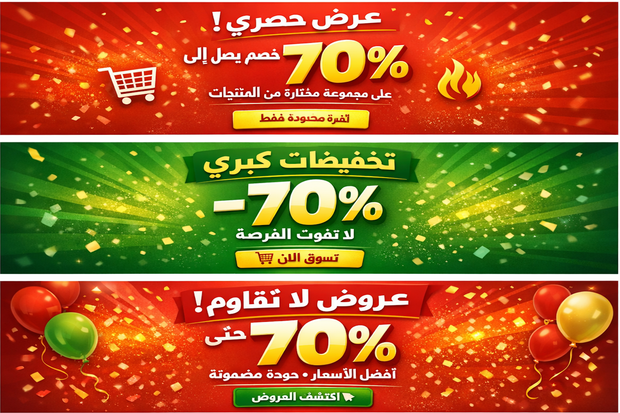 إكتشف عروضنا القوية قد تصل إلى% 70